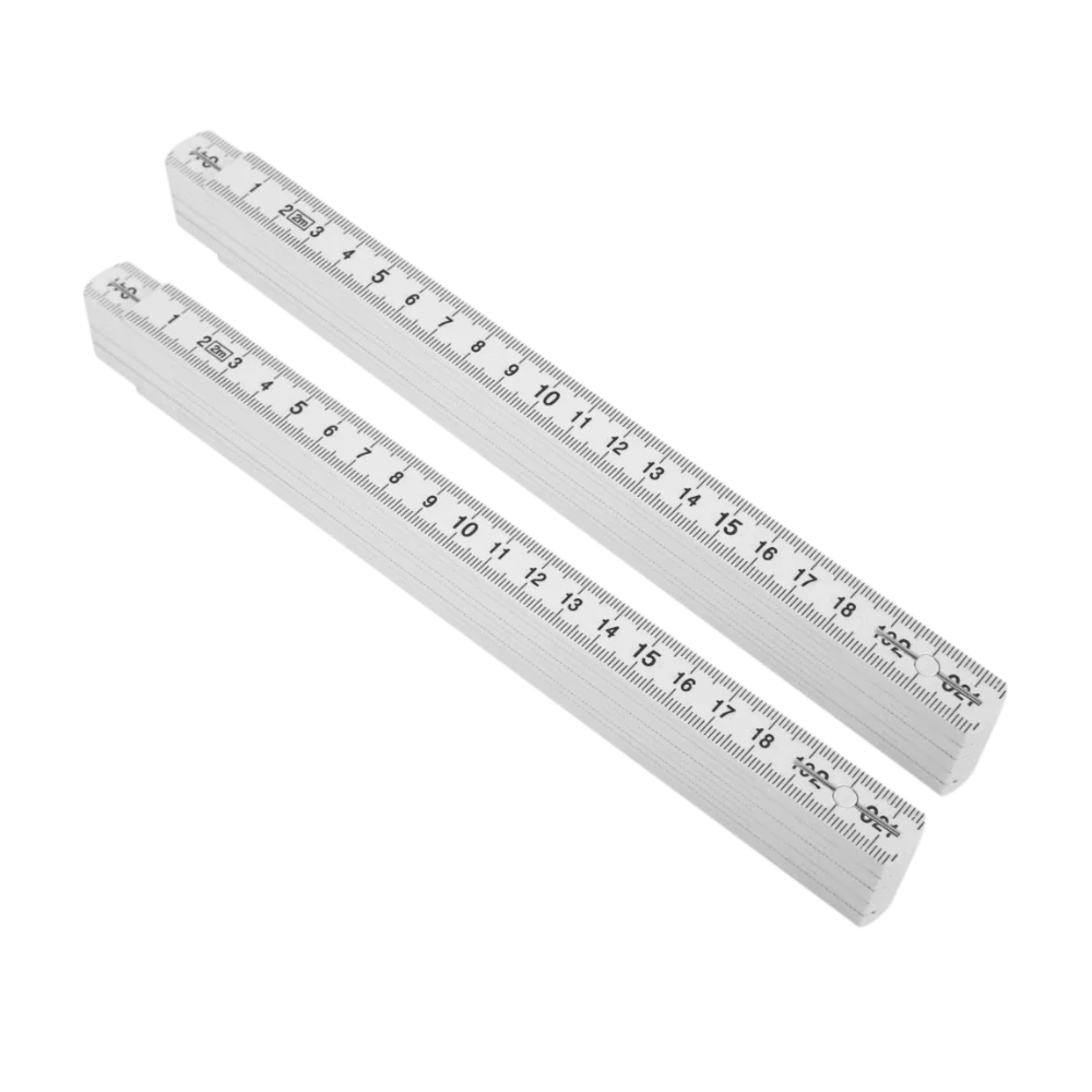 3PCS Durable White Folding Carpenters Ruler ABS Lightweight Meter Stick 10 Fold Compact Foldable Ruler