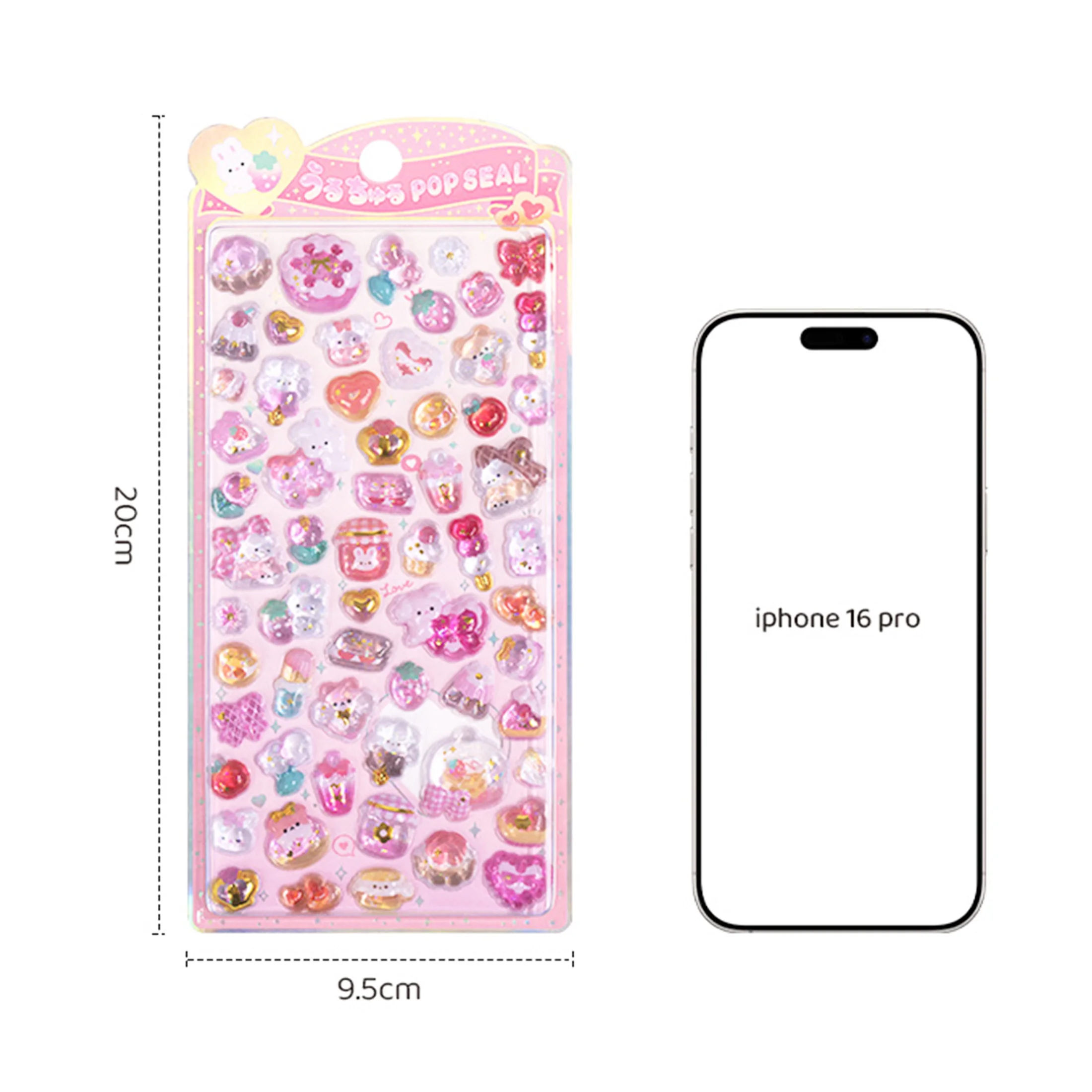 Kids 3D Relief Stickers - Cute Ghost Bird Strawberry Rabbit Penguin Decals High-adhesive for Kpop Photocard DIY Decor Gifts