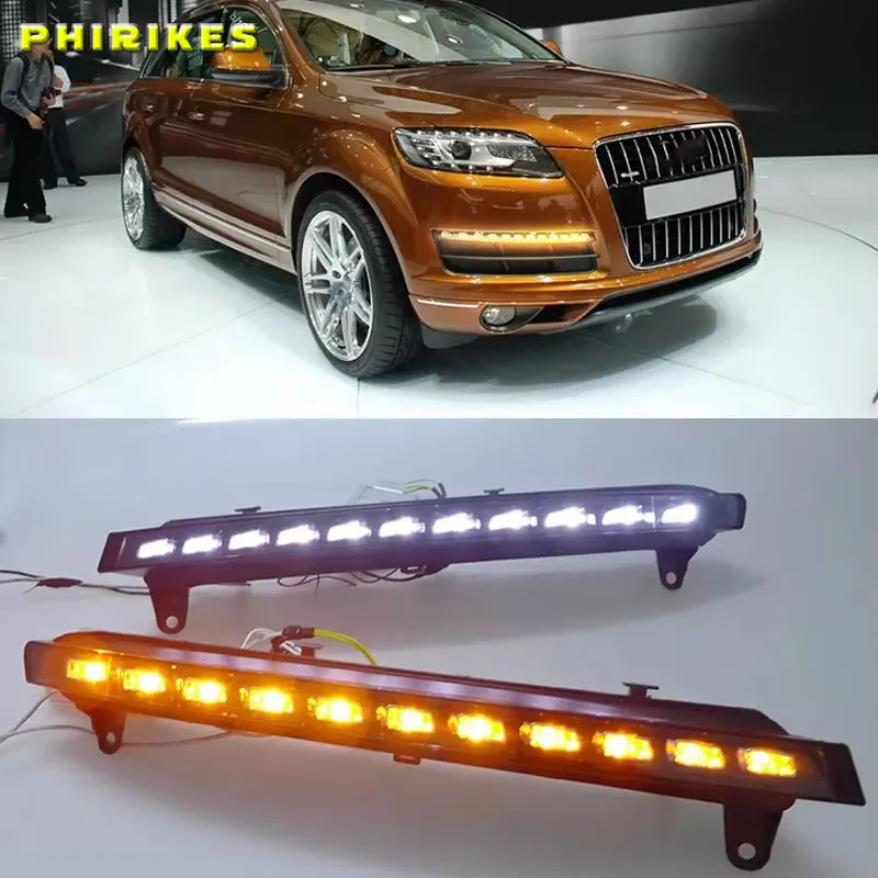 Car For Audi Q7 2006-2009 Flashing New LED DRL Daytime Running Yellow Turn Signal Daytime Running Light Fog Lamp 6 sold - view 2