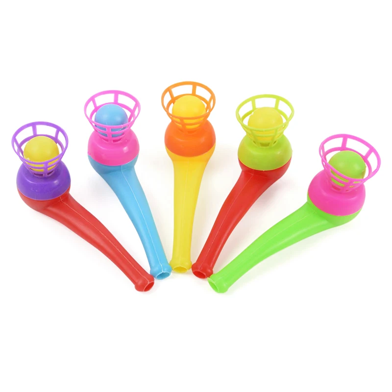 6pcs Blowpipe Ball Children's Blowpipe Toys Sports Game Gifts Plastic Pipe Ball Toys Birthday Party Gifts Prizes Pi ñ atas