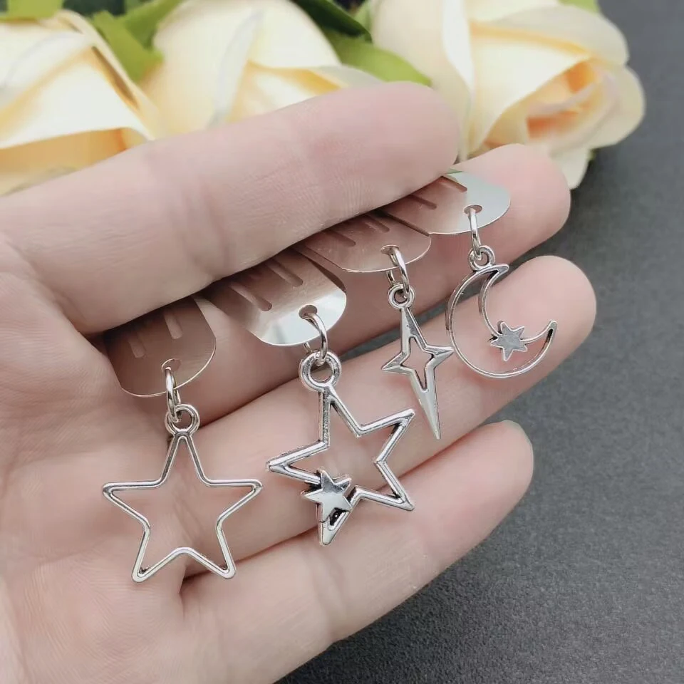 Fashion Metal Geometry Pendant Hair Clip Women\'s Love Butterfly Star Headwear Punk Girls\' Hair Accessories Charm Jewelry Gift