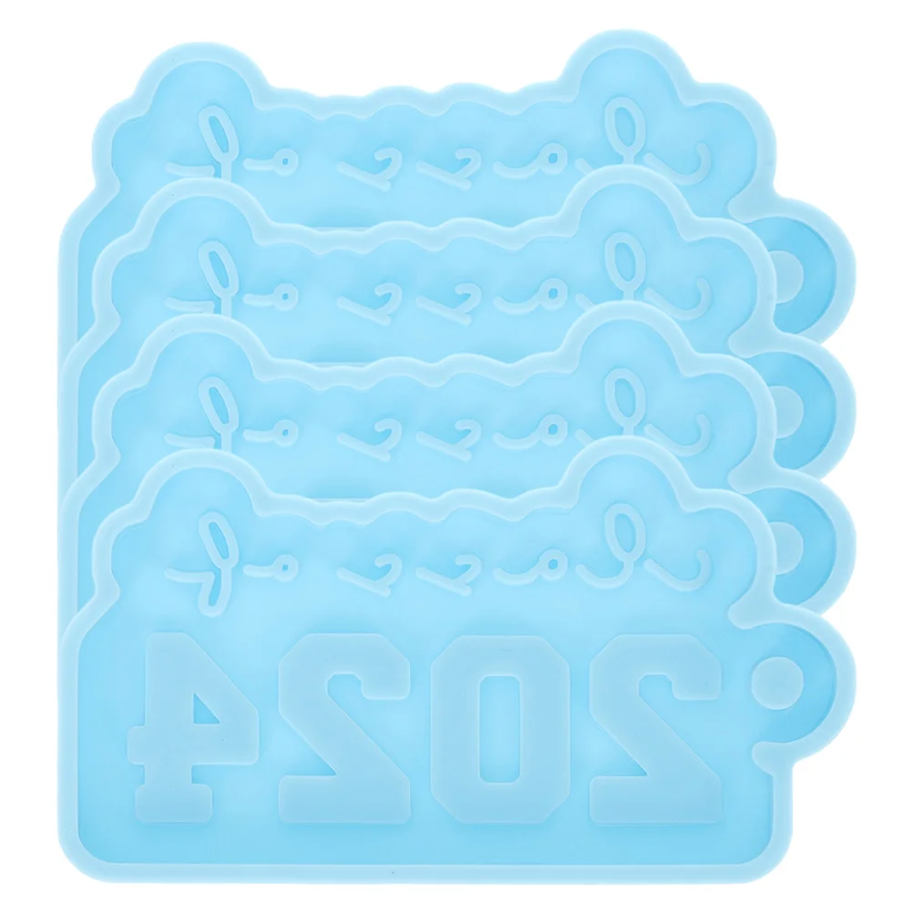 

4 Pcs Graduation Season Keychain Casting Mold Silicone Class of 2024 Convenient Molds Jewelry Doctorate