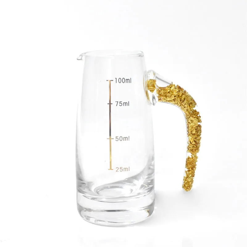 

Gold foil Baijiu cup set, crystal glass Baijiu wine dispenser, one cup, household bullet cup, wine cup, spirit cup.