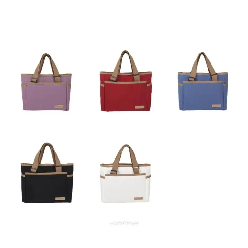 

X5XA Холщовая сумка-тоут для женщин Сумка через плечо с несколькими карманами на молнии