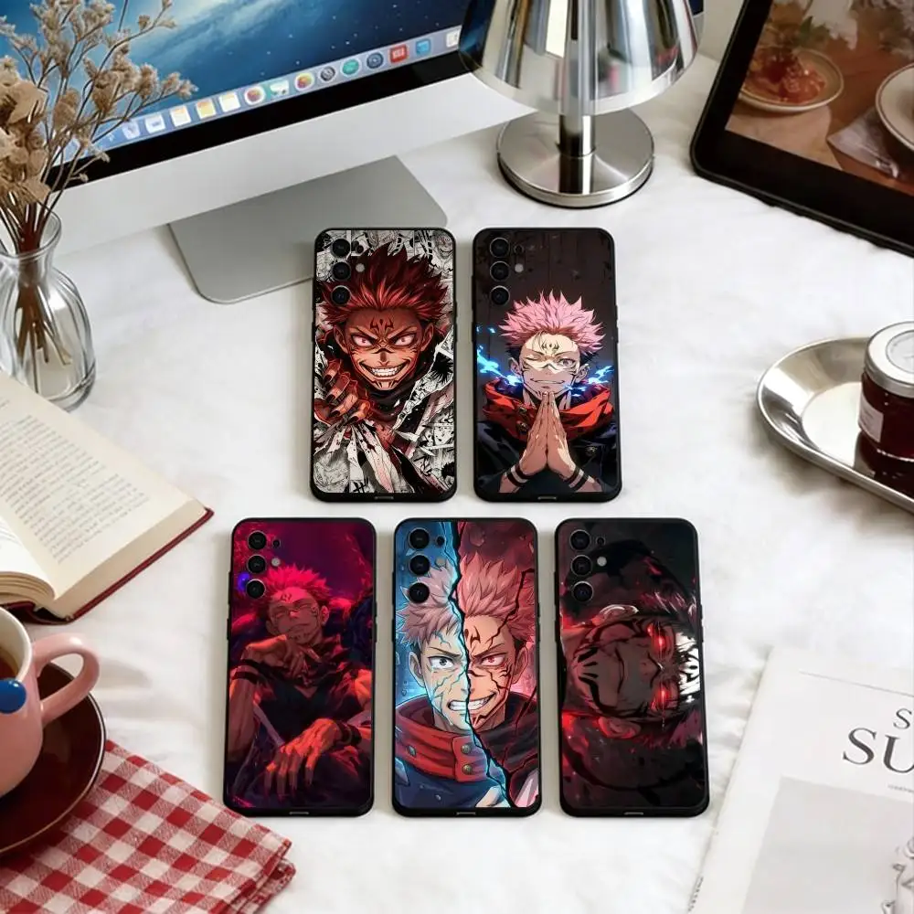 Sukuna Phone Case For Samsung S25,S24,S21,S22,S23,S30,Ultra,S20,Plus,Fe,Soft Black Cover