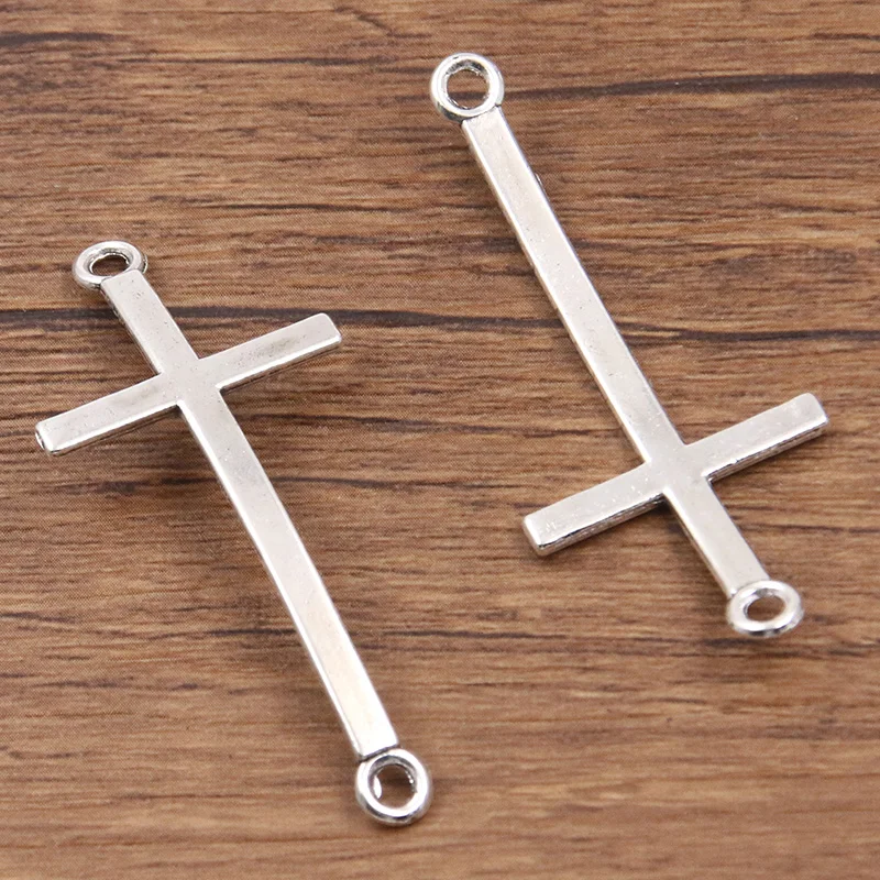 10pcs 21*50mm 2 Color Cross Connectors Charms Pendants For DIY Jewelry Handmade Making Accessorie
