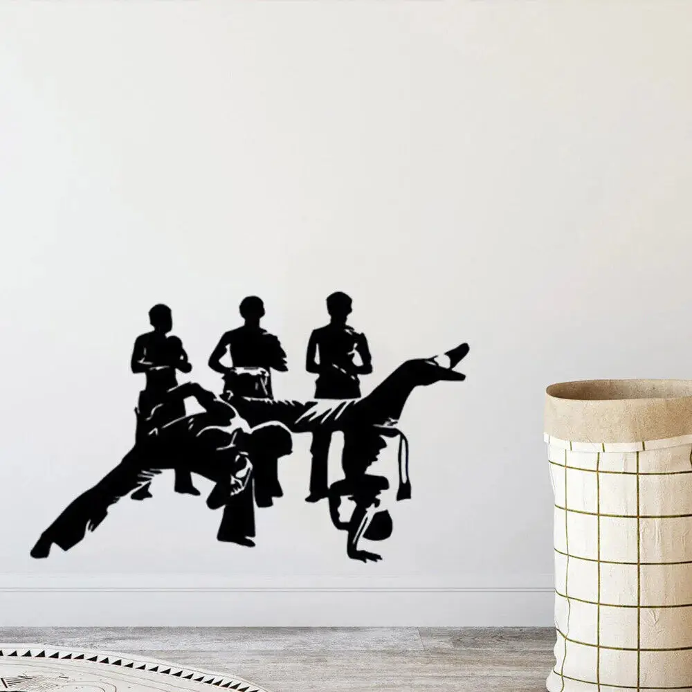 Hot Selling Vinyl Wall Stickers Mural Wall Art Home Decal Capoeira Sports Martial Arts Wallpaper