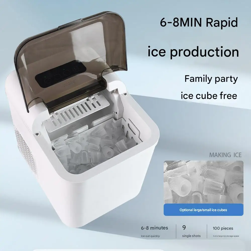 APP Intelligent Control Countertop Small Multi-Functional Ice Maker Household Use Plastic Square Can Be Operated Remotely Handle