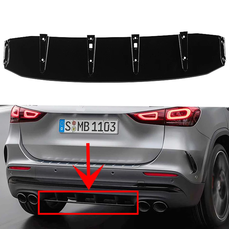

for Mercedes GLA H247 2020-2025 AMG Style Rear Bumper Diffuser Lip Spoiler Sport Look Direct Fit