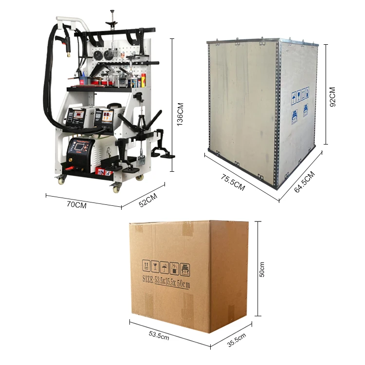 95ES+6100+mig250 Metal High Quality Body Repair Equipment Kit with Dent Puller and MIG Spot Welding Machine (110V/220V/380V)