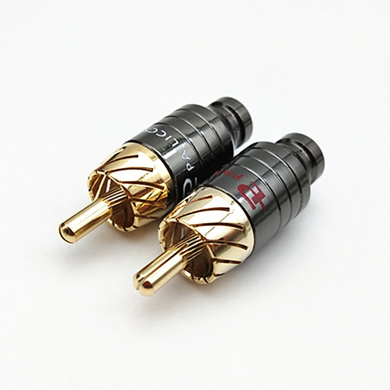 2pcs Soldering RCA Plug Jack Connector Speaker Audio Output/Input Adapter Plug Gold plated Earphone connector jack