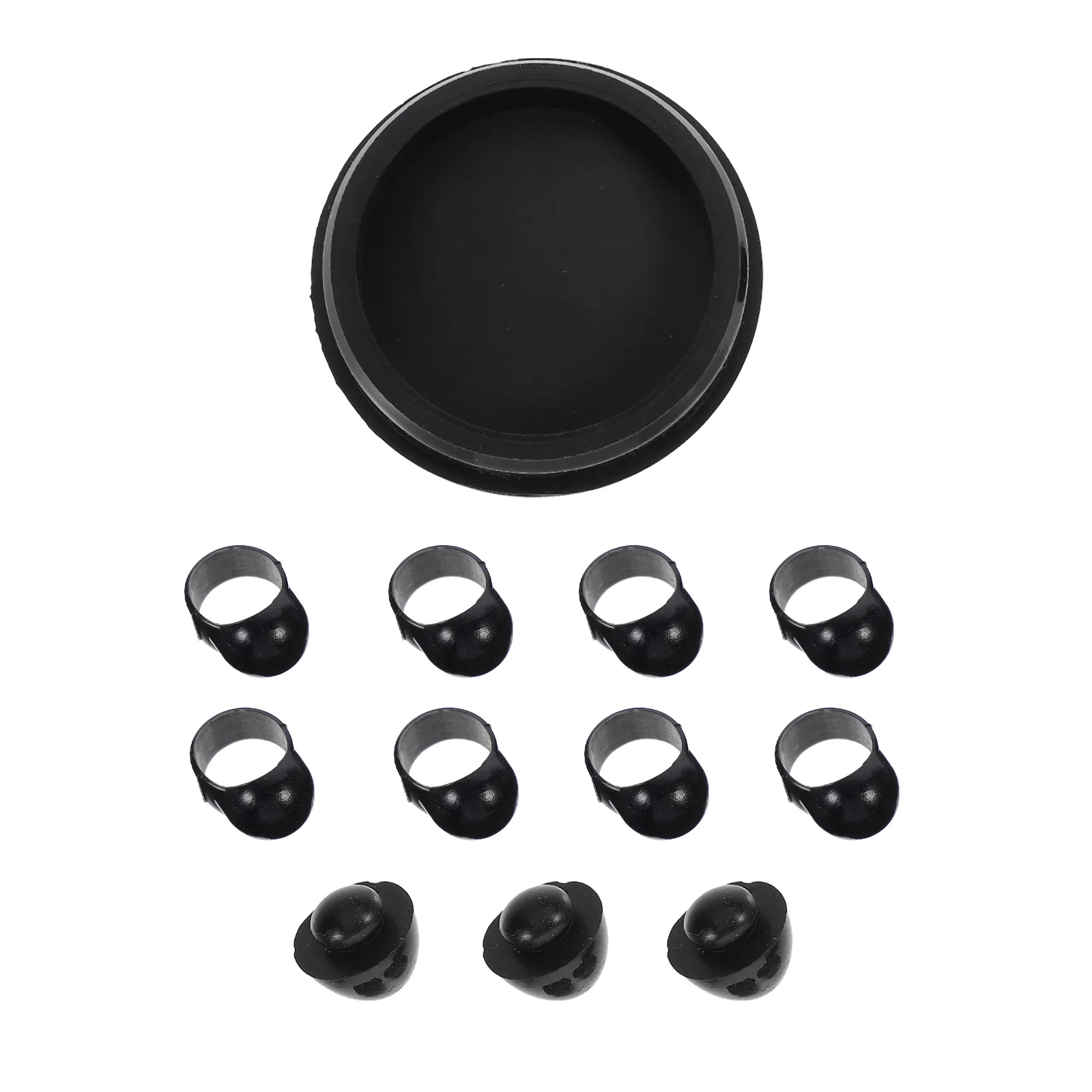 

Empty Drum Accessories Black Finger Covers Foot Buckles Radio Back Covers Silica Gel Easy Installation Storage