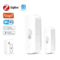 Tuya ZigBee Wifi Temperature Humidity Sensor Battery Powered Smart Home Security Work for Alexa Google Home Homekit Free App