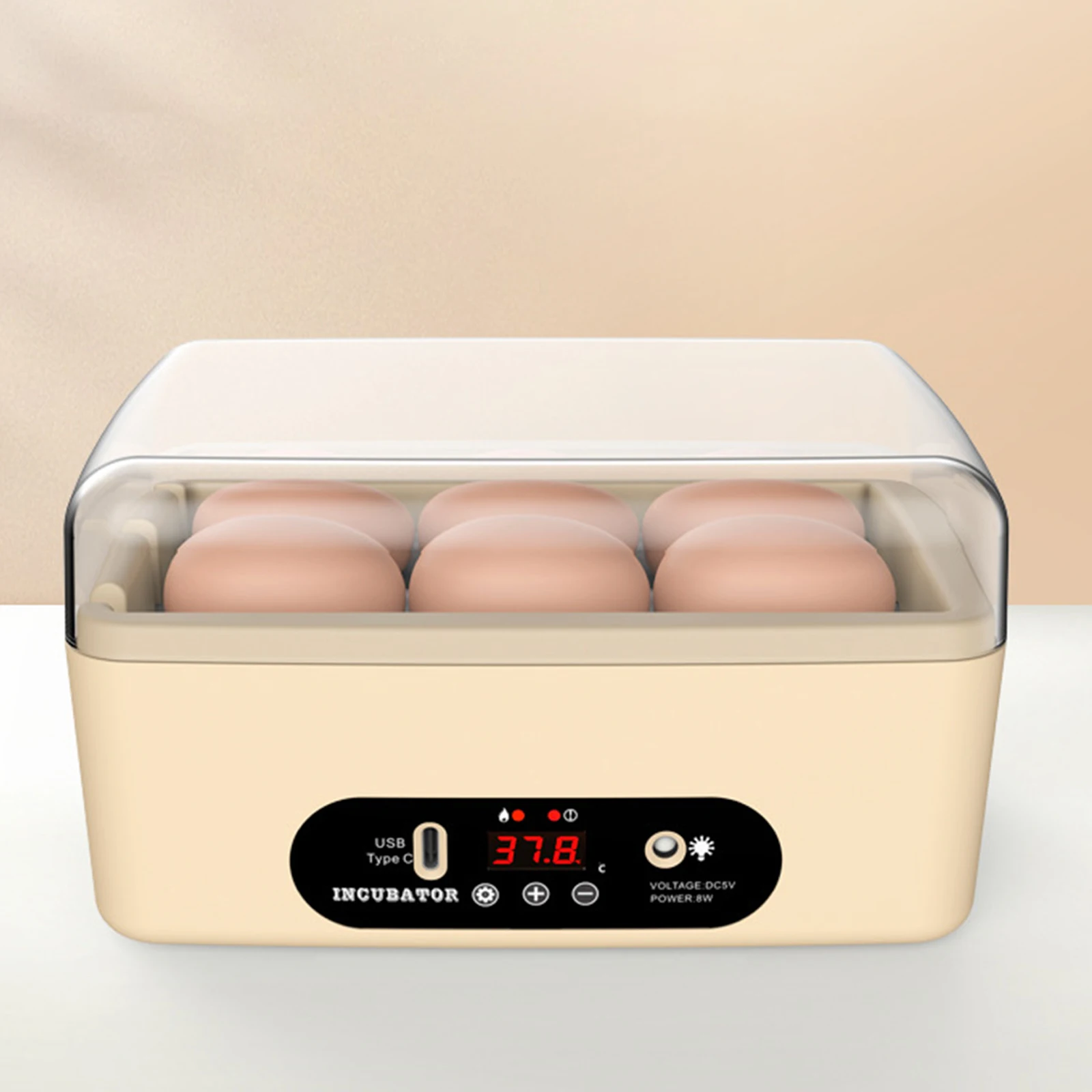 Mini Egg Incubator Automatic Intelligent Digital Poultry Egg Hatcher Machine Egg Candler Chicken Hatcher for Birds Pigeon Quail