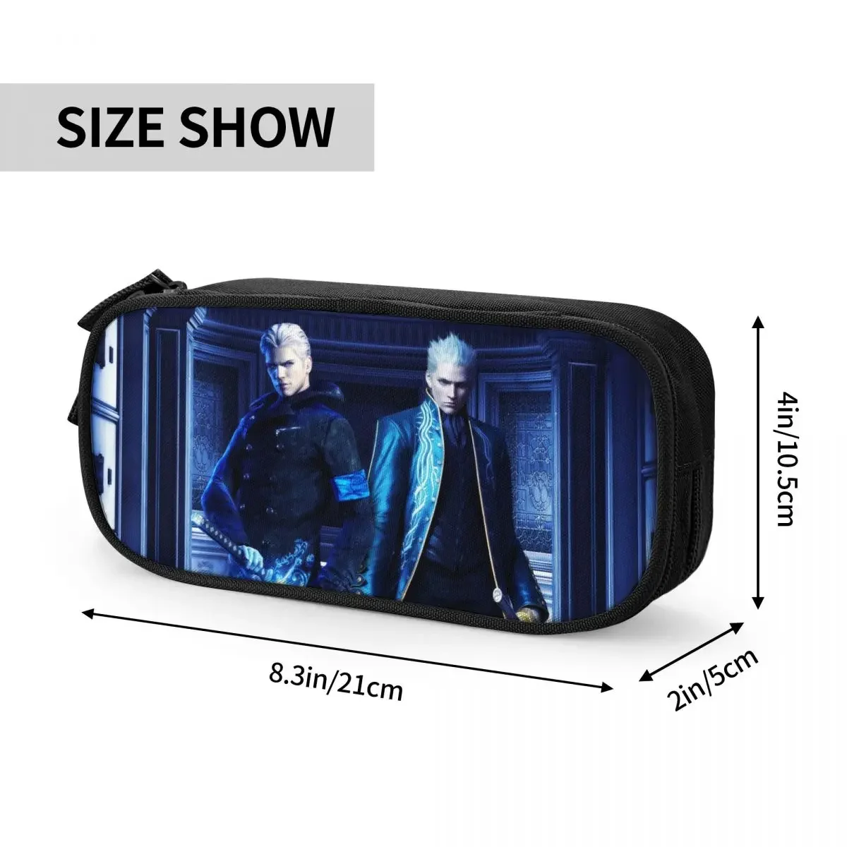 Vergil de The Devil May Cry Series estuches para lápices, bolsas para bolígrafos de gran capacidad, caja para bolígrafos, lápices para bolsa para niños, niñas, estudiantes, papelería