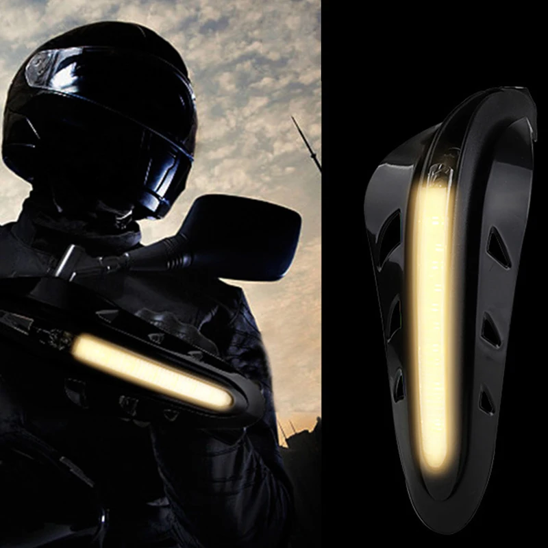 2Pcs Motorcycle Handlebar Hand Guards With LED Lights Universal Motos Anti Collision Handguard Motorbike Accessories