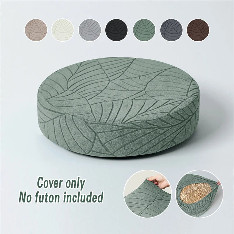 1/2 Stück Runder Sitzkissenbezug Elastischer Jacquard-Stuhlbezug Bodenkissen-Schutzhülle Futon-Tatami-Kissenhülle für Wohnzimmer
