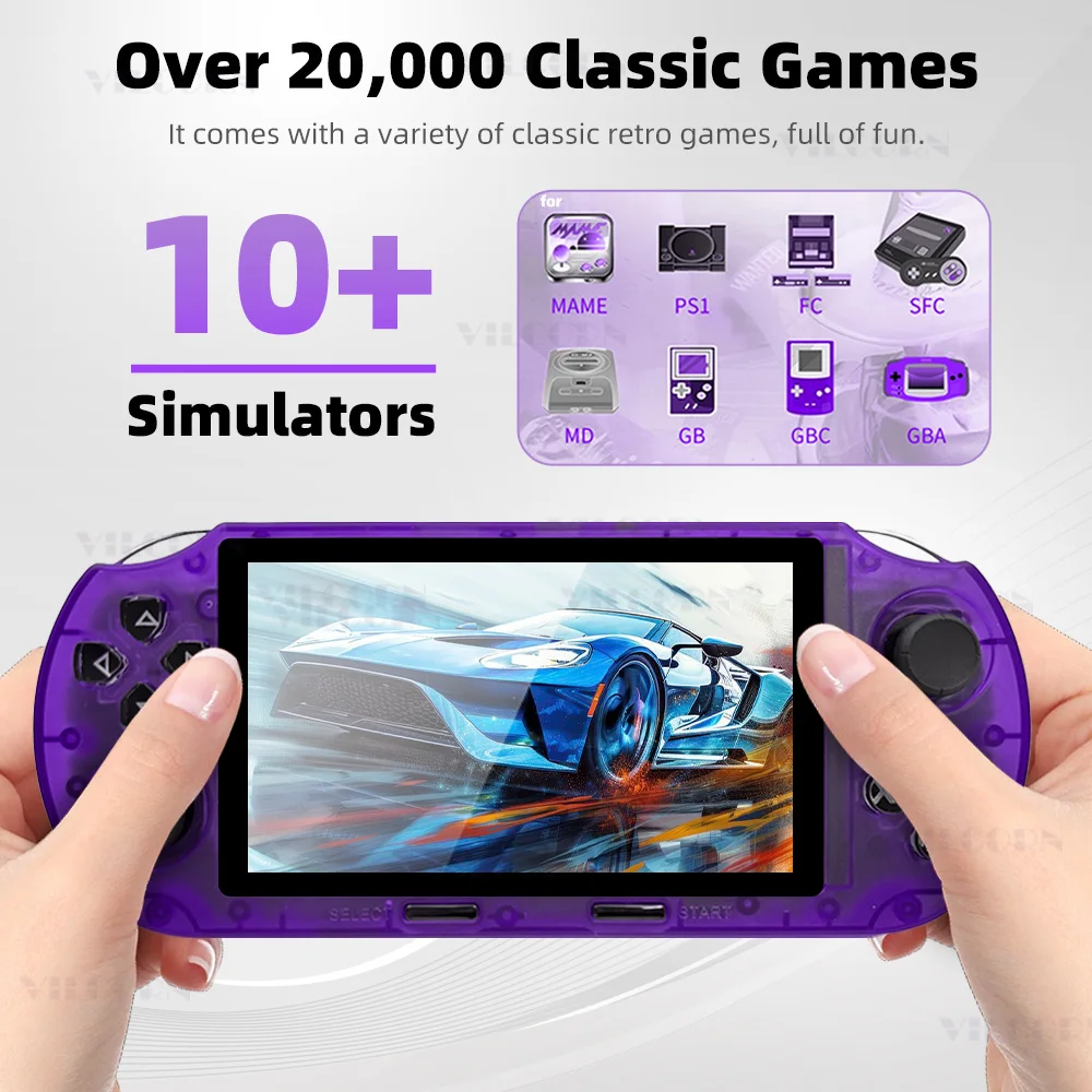 SF3000HD ريترو وحدة تحكم بجهاز لعب محمول 4.5 بوصة جيب لعبة فيديو لاعب [مع كابل HD] دعم إخراج التلفزيون ممر لعبة وحدة التحكم