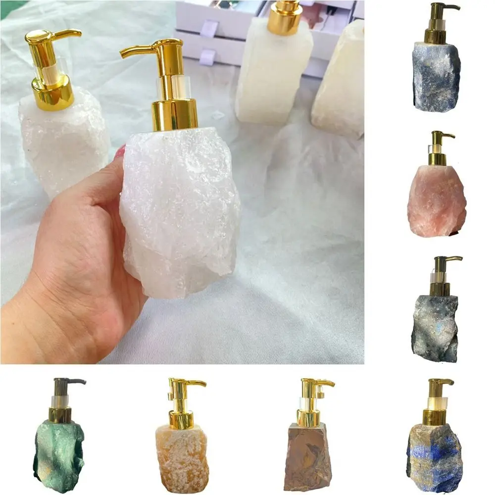 Natural Crystal Stone Soap Dispenser Reusable Luxury Cosmetic Lotion Container Durable Hand Pump Shampoo Pump Organizer Girls