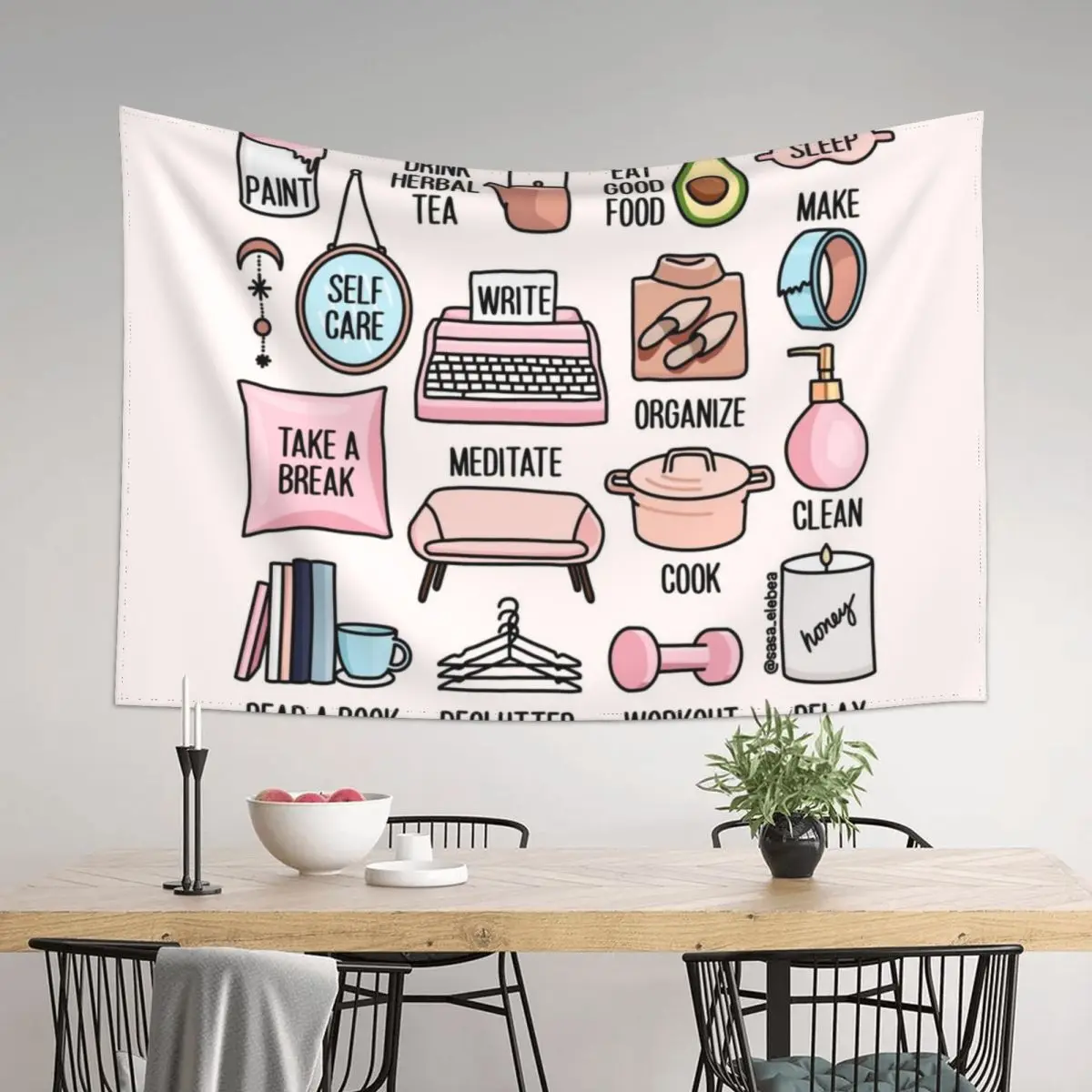 

Keep it positive by Sasa Elebea Tapestry Aesthetic Decoration Things To The Room Room Aesthetic Tapestry