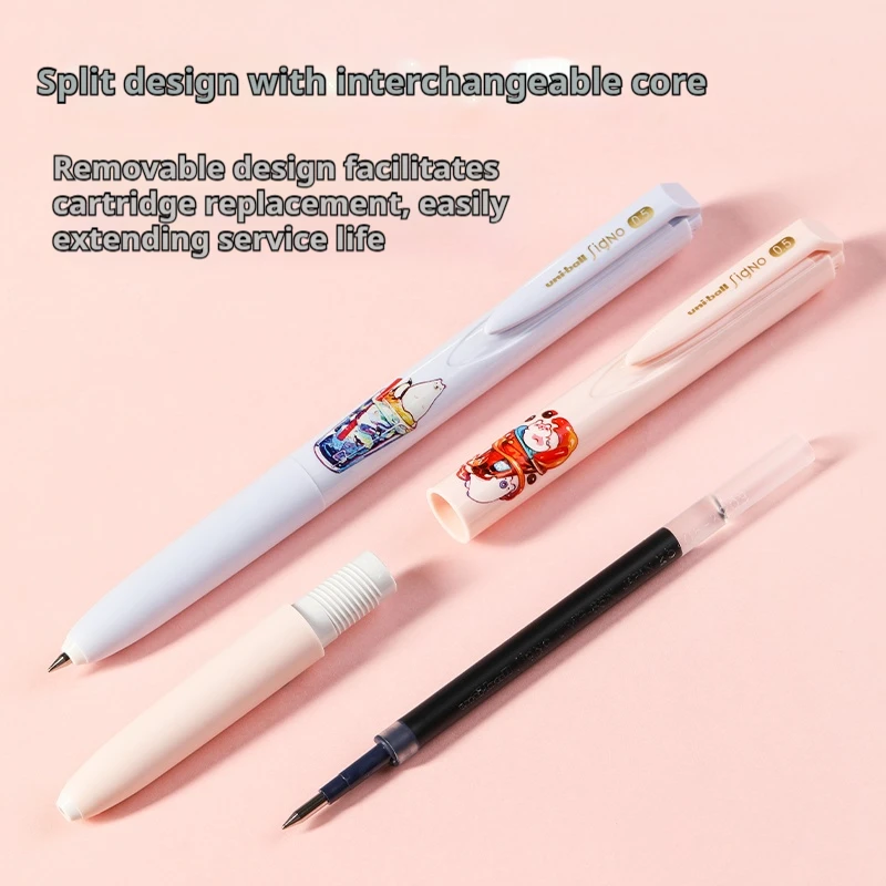 Bolígrafos de Gel UNI de Japón, edición limitada de restaurante Gourmet, UMN-185, dibujos animados de Anime, papelería de bajo amortiguación, bolígrafos para examen de escritura
