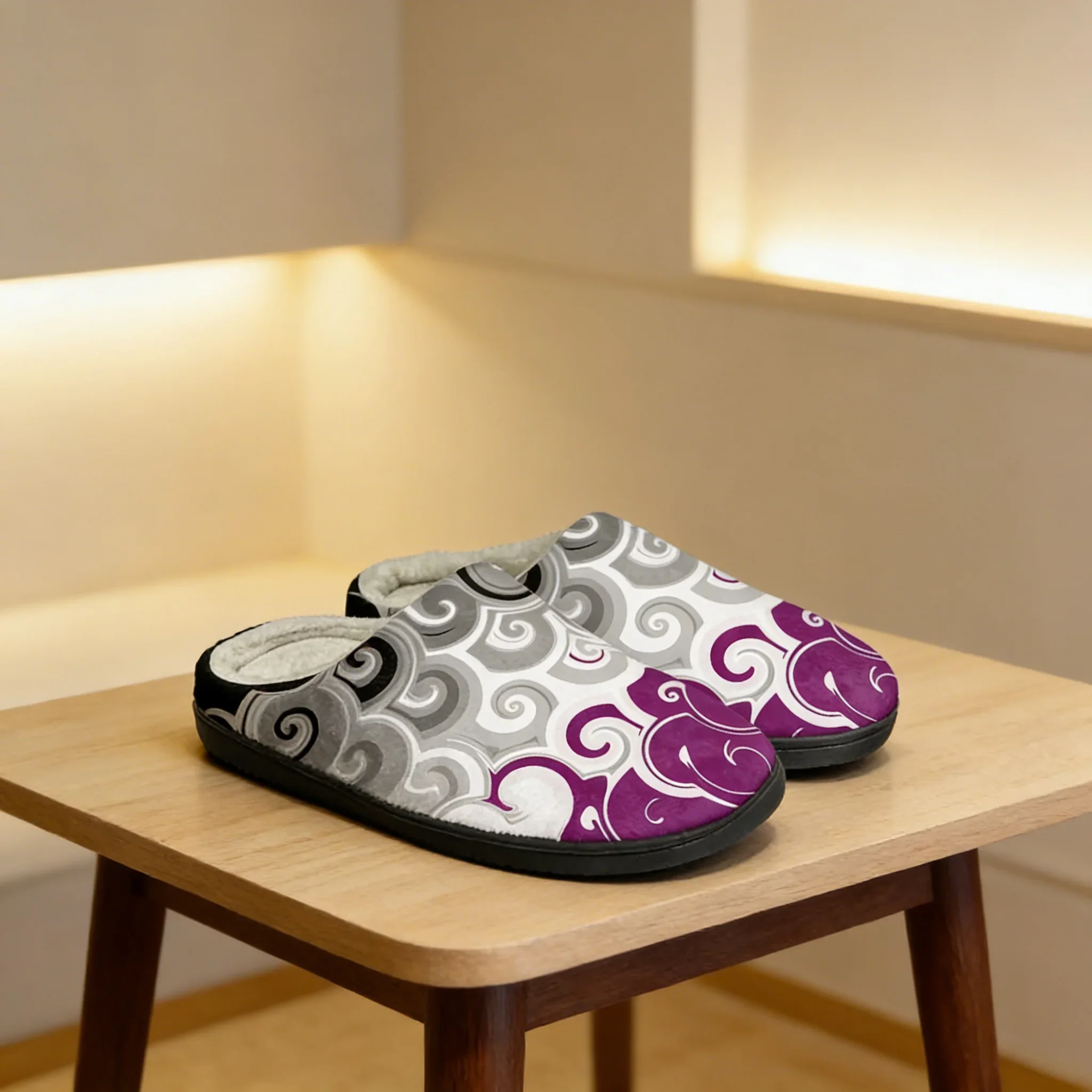 

Asexual Pride Plush Slippers, Warm Fleece-Lined Unisex House Shoes for Indoor Comfort
