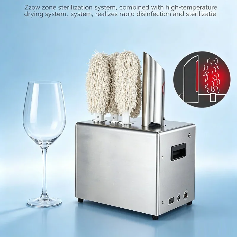 5 Heads Glasses Polishing Machine Glass Cup Dryer and Polisher Glassware Dryer For Bar Restaurant Cafe Wine Glass