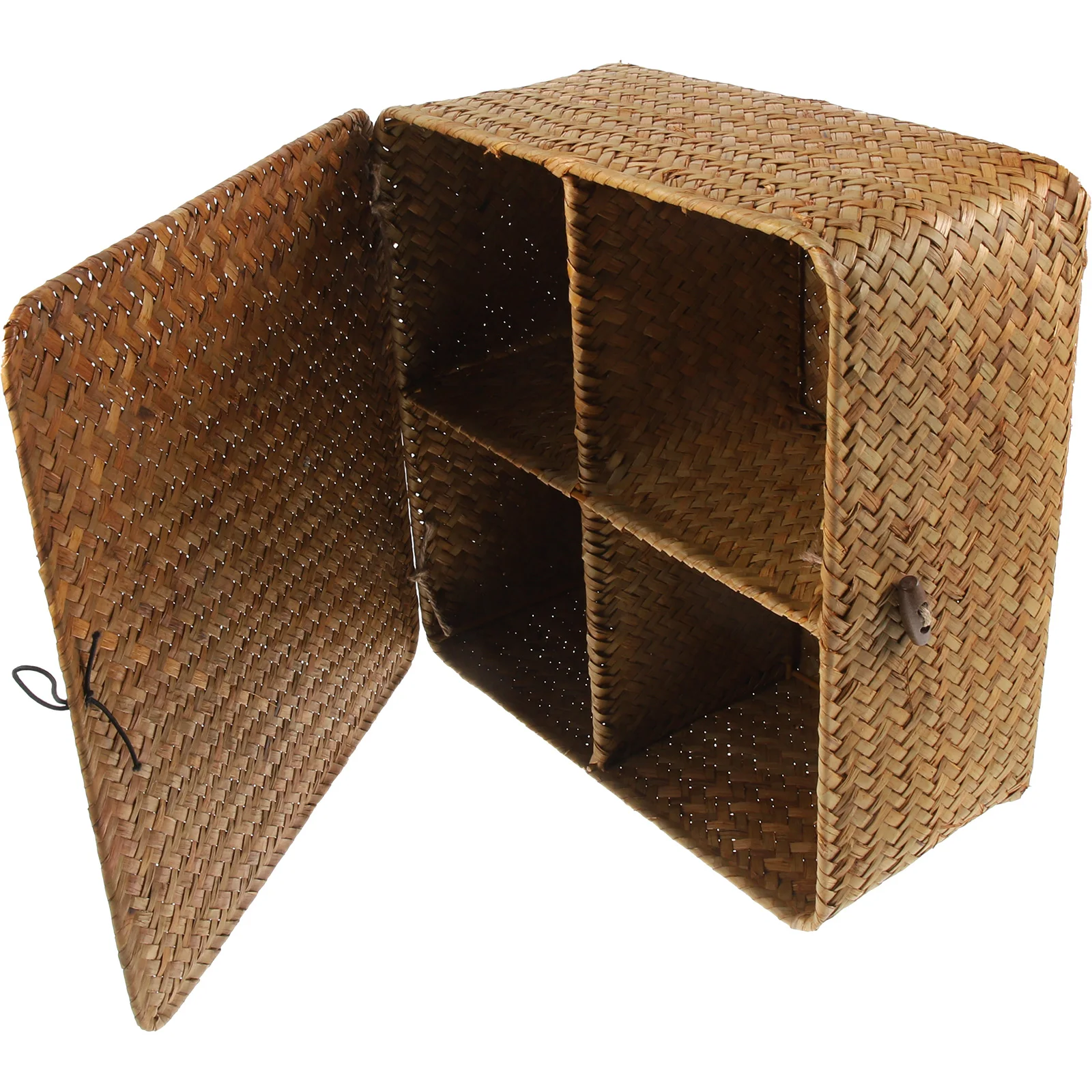 

Handwoven Storage Basket Natural Straw Woven Household Organizer For Books Desktop Floor Living Room Balcony Corridor Tea Table