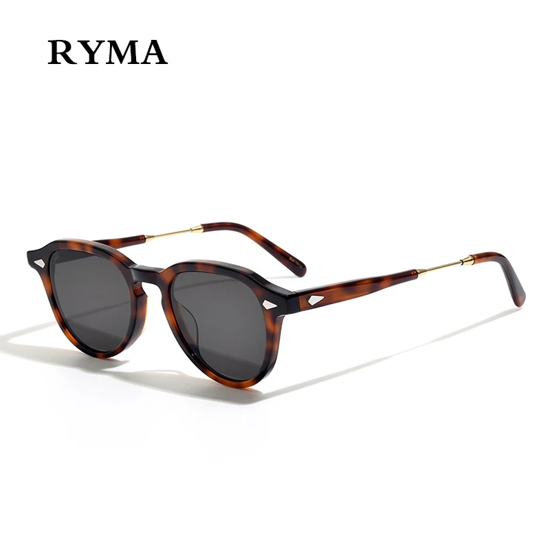 

Vintage Polarized Round Acetate Sunglasses Men Quality Retro Designer UV400 Sunglasses Women Handmade Luxury Brand Eyewear