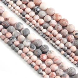 1 Strand Natural Pink Zebra Jasper Loose Beads Stone Beads For Jewelry Making Diy Bracelets Necklace 4/6/8/10/12mm