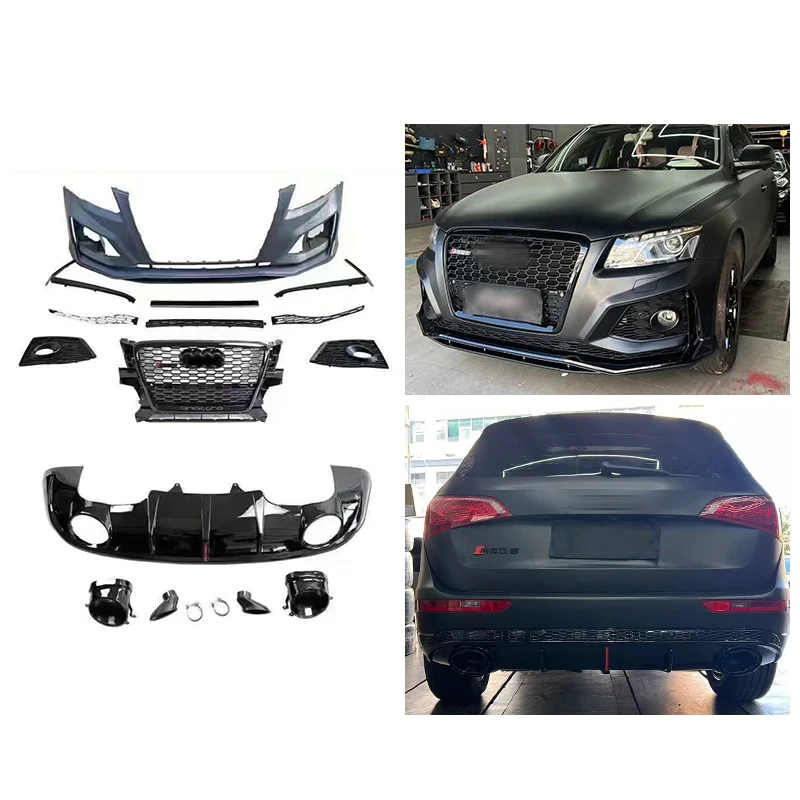 

RSQ5 New Front & Rear Bumper Body Kit with Fog Light Grille Bolt-On Universal Fitment for 2008-2012 Q5/Q5L