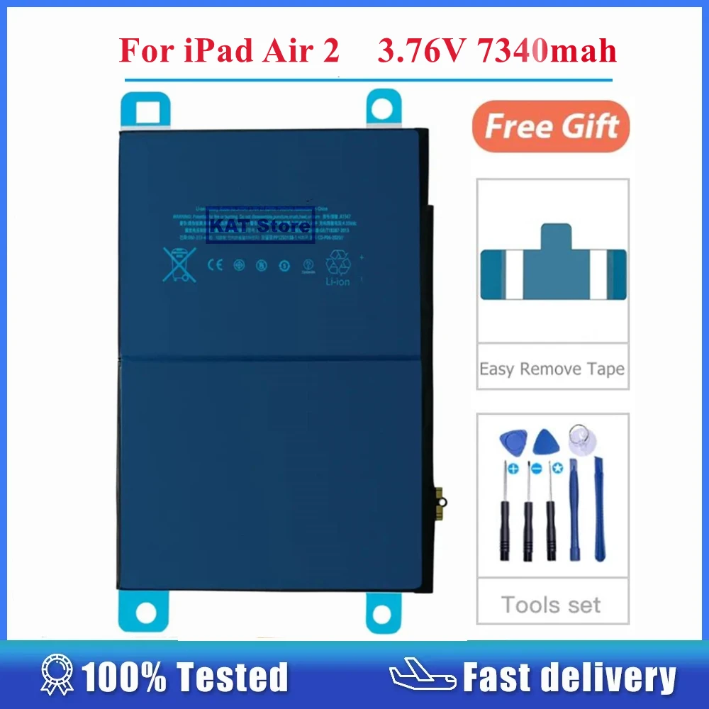 

Аккумулятор для планшета iPad Air 2 2014 A1567 A1566 A1547 3,76 в 7340 мАч 020-8558, сменный с инструментами для ремонта