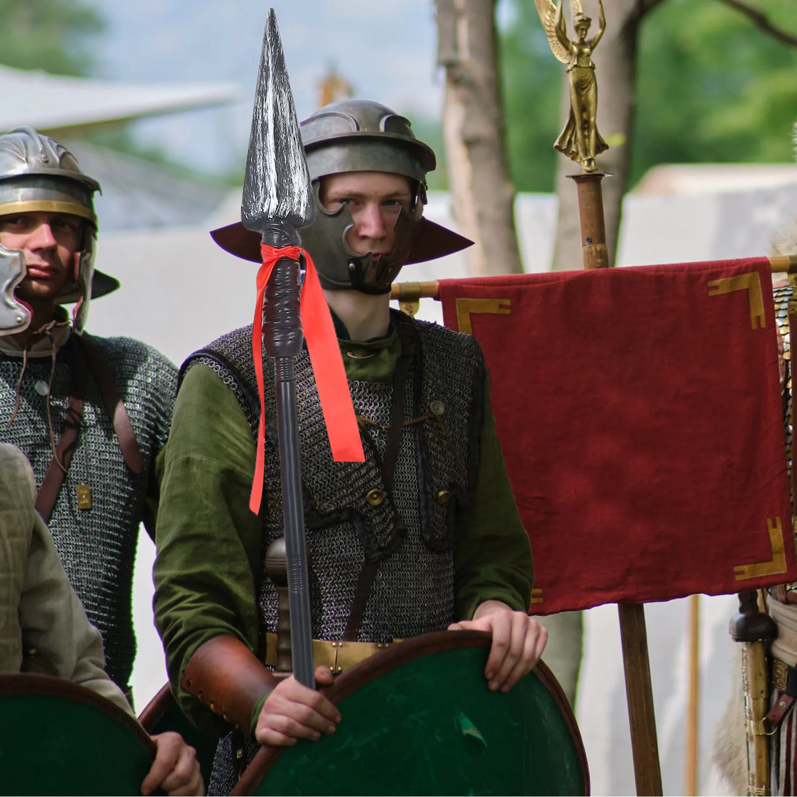 Lance de chevalier romain, accessoires de Costume d'halloween, accessoires de fête, lance en métal, jeu de Cosplay, jouets pour spectacle sur scène