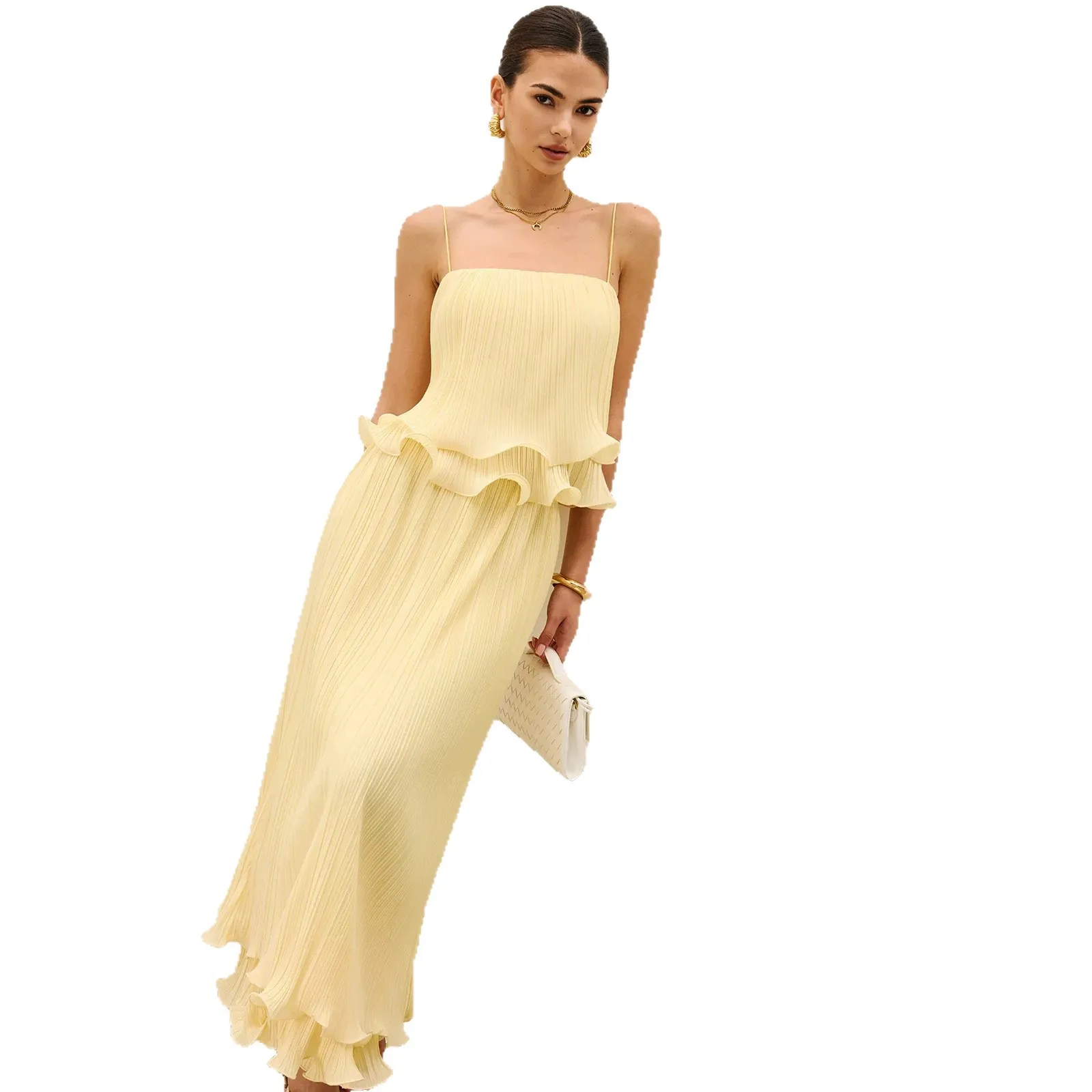 Cross-Border 2026 European And American Spring/Summer New French Lace Outerwear Top With A Stylish Vacation-Style Skirt Set