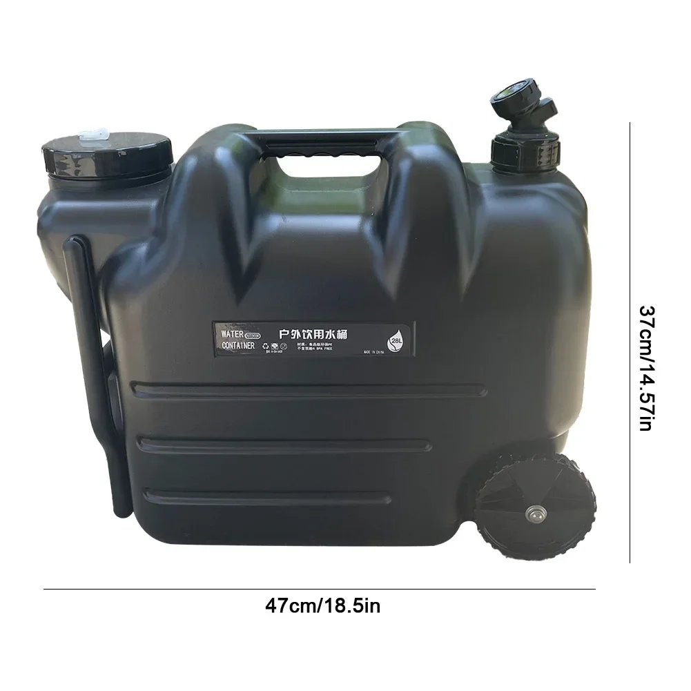 Water Container Wheeled 28L Outdoor Car Water Bucket for Camping Outdoor Dish Washing Drinking Water Portable Storage Box