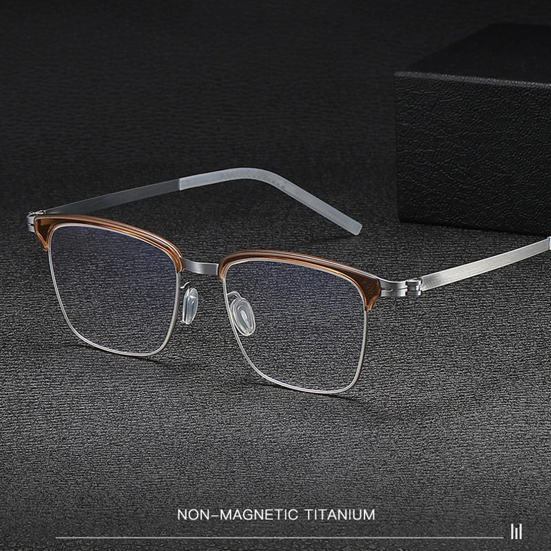 Germany Brand Designer Titanium Acetate Frame Eyeglasses Men Business Big Square Optical Myopia Lenses Glasses For Prescription