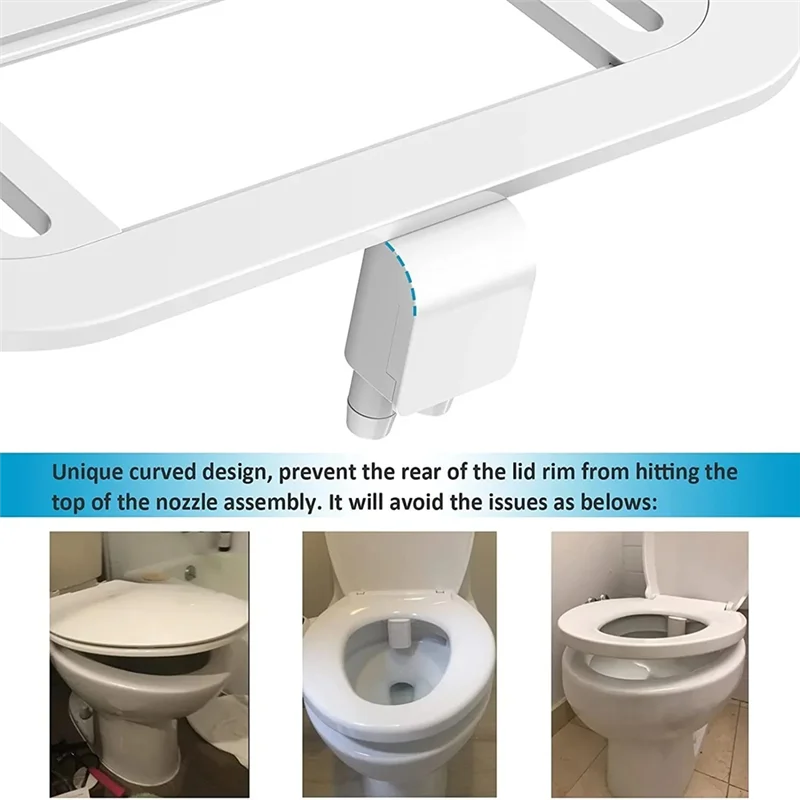

A95I-Dual Nozzle Adjustable Water Pressure Slim Bidet Toilet Seat Attachment Non-Electric Bathroom Accessories