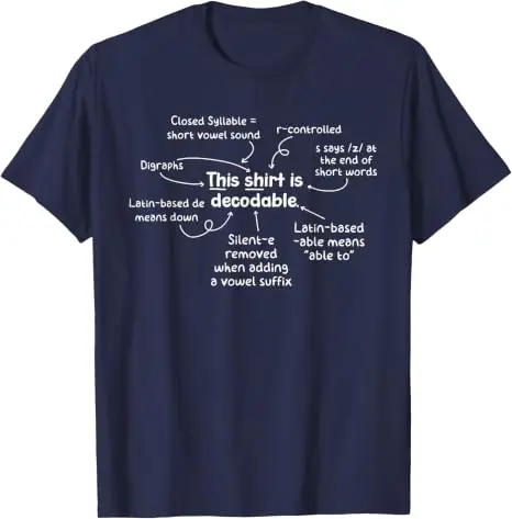 Dieses T-Shirt ist ein dekodierbares T-Shirt für Lehrer im geprüften Bereich der strukturierten Lesekompetenz, Y2k-Humor, Sprachlernkonzepte, pädagogisches Spruch-T-Shirt – Detail 5