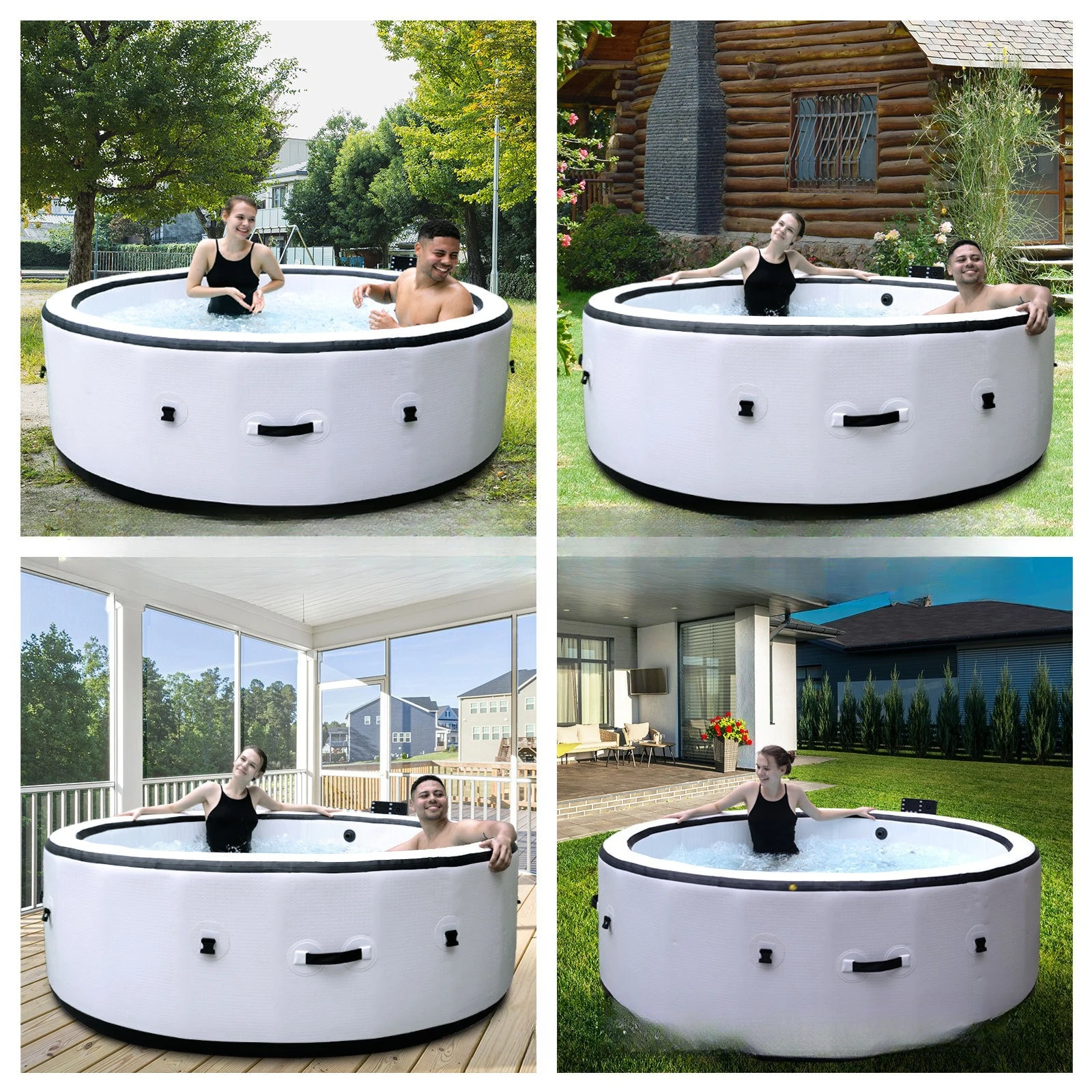 Inflatable SPA  Pool Automatic Heating Constant Temperature Hot Tub Wave Bubble Massage Pool