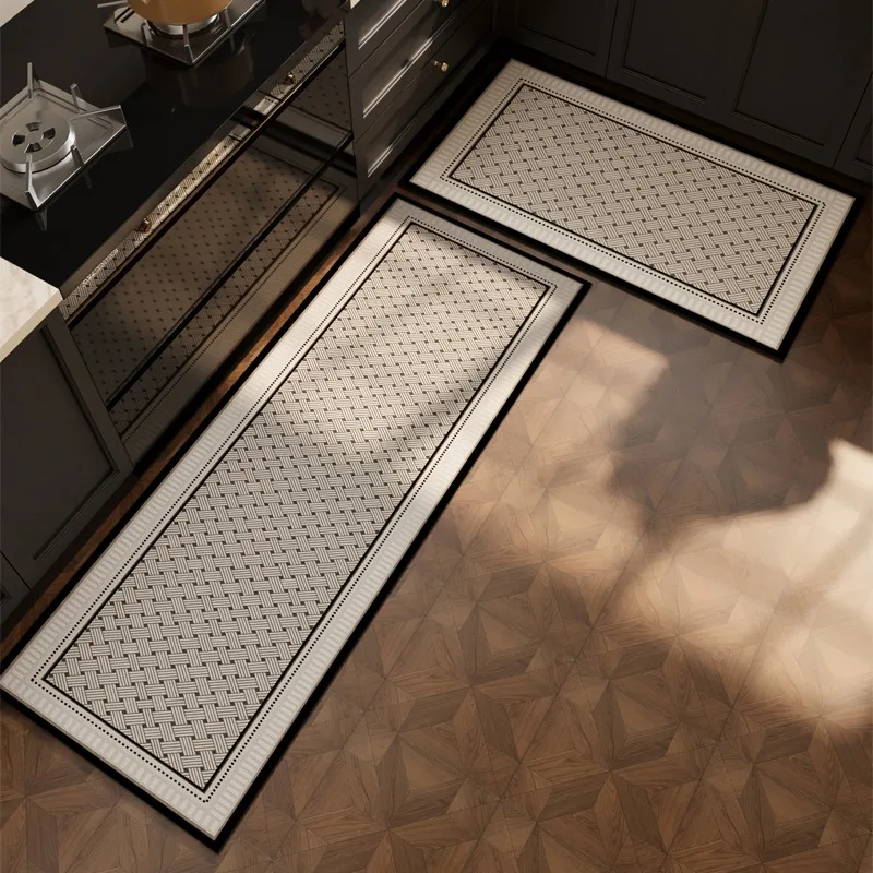 

Kitchen Floor Mat Pvc Waterproof Leather Carpet Dirt-resistant Carpets Long Foot Mats Non-slip Oil-proof Modern Home Decor Rug