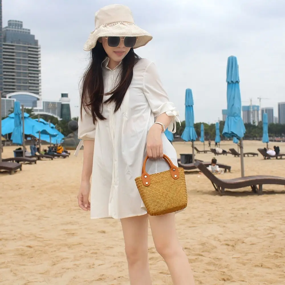 NEW Straw Woven Women Bag Summer Beach Bag New Versatile Shoulder Bag Fashion Rattan Handbag Tote Bag Large Capacity