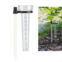 E74E Outdoor Rain Gauge Plastic Rain Gauge with Holder Rain Collector Garden Farm Rainfall 35mm Capacity 9.5 inch
