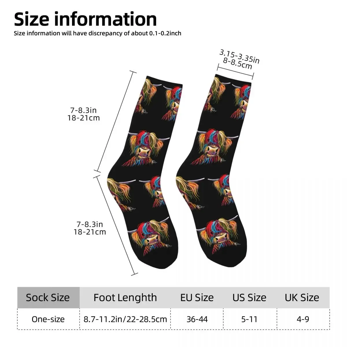 Scottish Highland Cows Socks Harajuku Sweat Absorbing Stockings All Season Long Socks Accessories for Man Woman Christmas Gifts