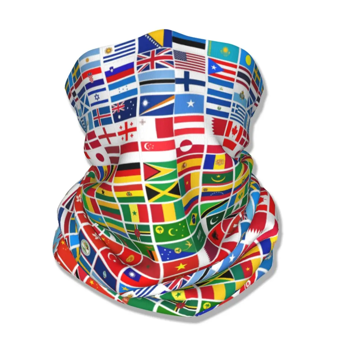 Countries Of World Flag Bandana Neck Gaiter Printed Face Scarf Multifunctional Headband Riding for Men Women Adult Winter