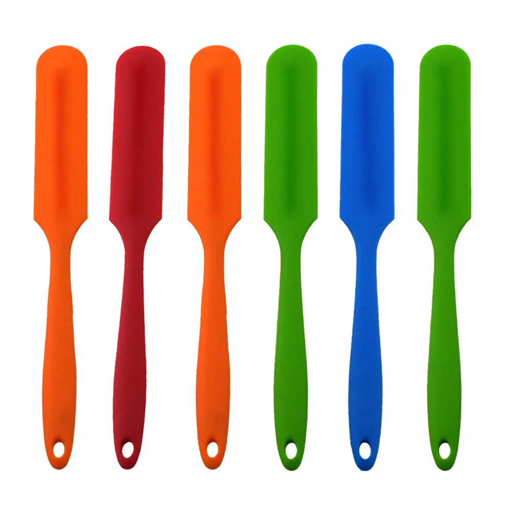 

6pcs Silicone Spatula Cake Decorating Tool Multifunctional Baking Cream Scraper Random Color Easy Clean Kitchen Pastry