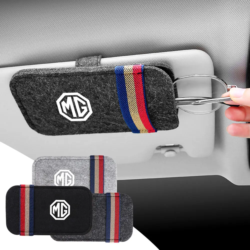 

Multi-Function Suede Glasses Storage Box Auto Sun Visor Eyeglasses Organizer For Morris Garages ZS MG3 MG5 MG6 MG7 GT HS X-power