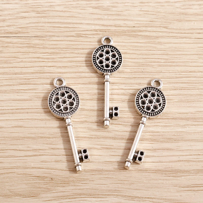 20 stücke 35x11mm niedlich 2 Farben Legierung Schlüssel anhänger Anhänger für Schmuck machen Tropfen Ohrringe Halskette Schlüssel anhänger DIY Handwerk Zubehör – Detail 4