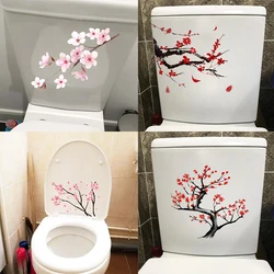 T206# Red Phoenix Flower Cherry Blossom Branch Wall Sticker Bathroom Toilet Decor Living Room Cabinet Home Decoration Decals