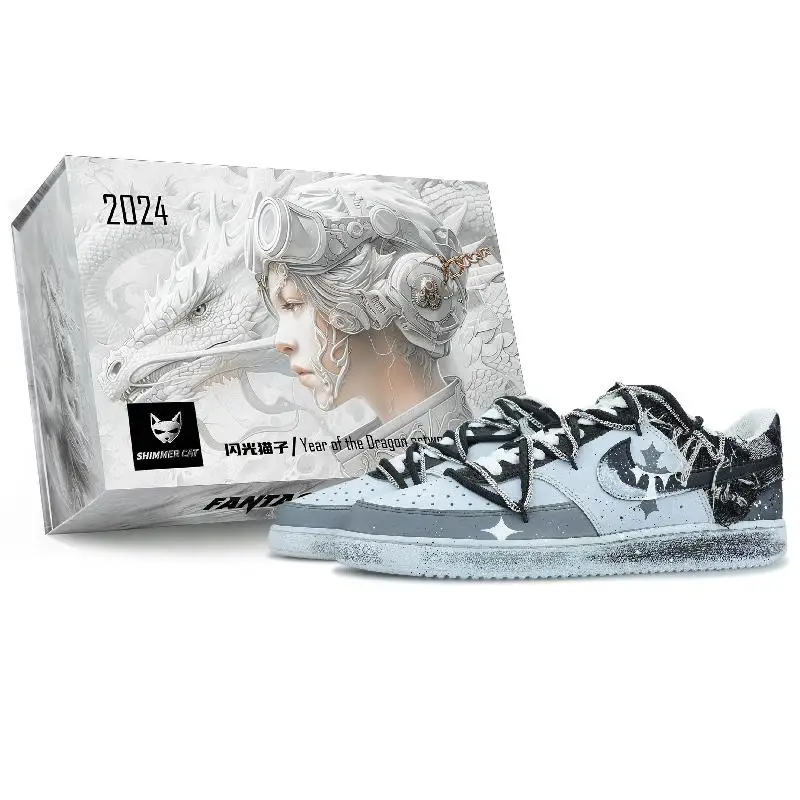 

[Мужская обувь для скейтборда Dark Encyclopedia S-BOX] Nike Court Vision 1, мужская обувь с низким берцем, черный, серебристый/белый