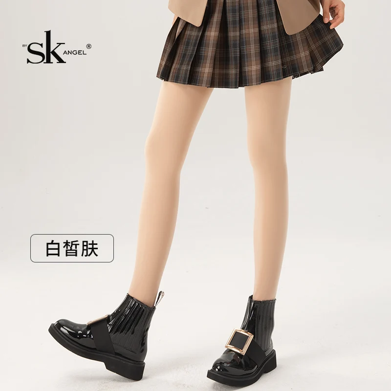 Women's Spring Autumn and Winter Nude Feel Supernatural Velvet Fake Flesh Color Leggings